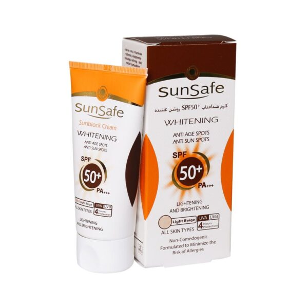 کرم ضد آفتاب SPF50 روشن کننده سان سیف مناسب انواع پوست 50ml