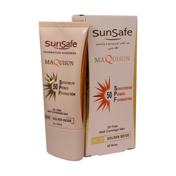 کرم ضد آفتاب کرم پودری و پرایمری بژ طبیعیSPF50 سان سیف 40ML