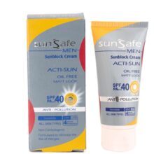 کرم ضد آفتاب فاقد چربی spf40 آقایان سان سیف مناسب برای انواع پوست 50ml